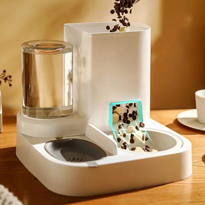 Kimpets Cat Feeder Water Dispenser Dry Wet Food Container - Pet Supplies.  ourlum.com   