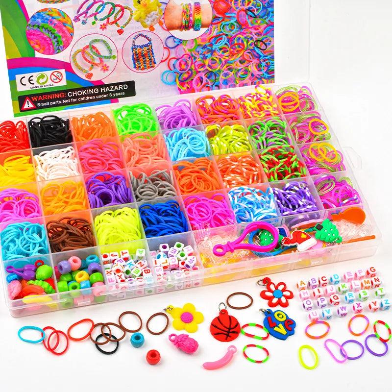 Rainbow Bracelet Making Kit: DIY Woven Bracelets Craft Toys Girls  ourlum.com   