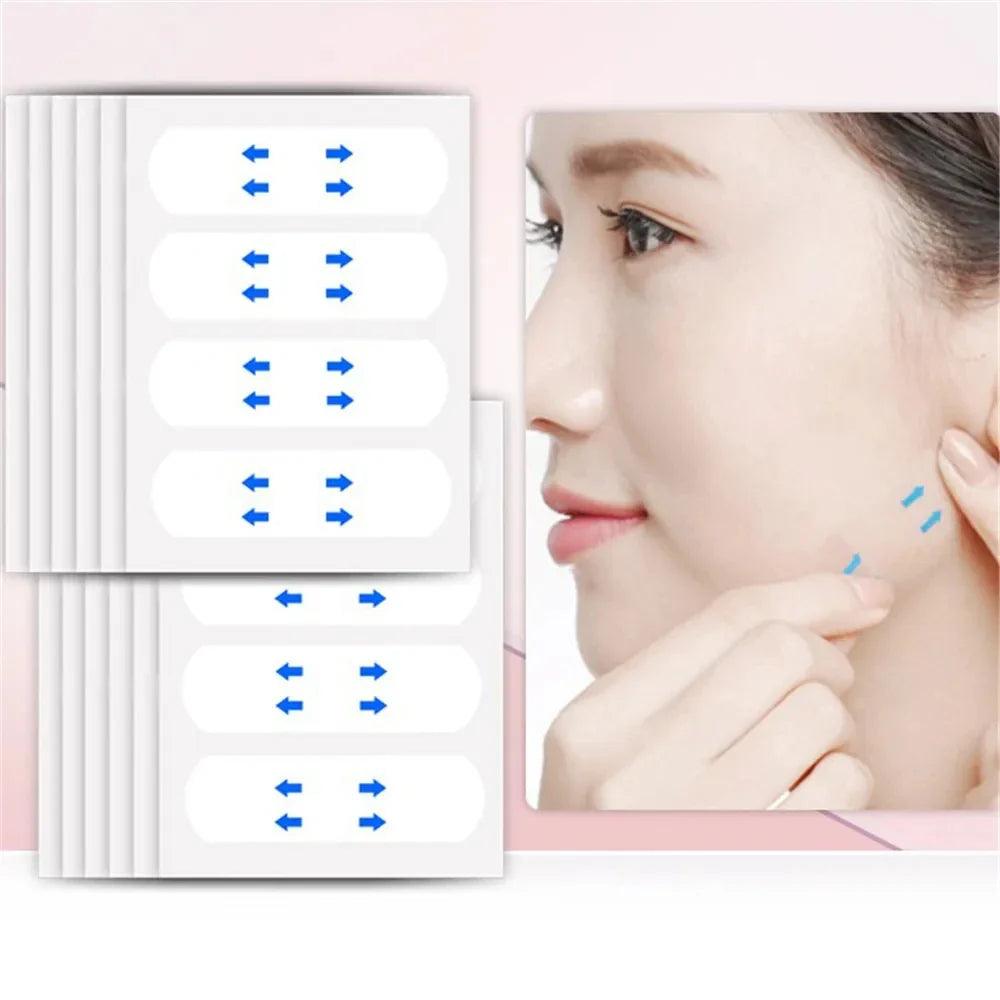 Yoxier 40Pcs/10Sheets/Pack Waterproof V Face Makeup Adhesive Tape Invisible Breathable Lift Face Sticker Lifting Tighten Chin  ourlum.com   