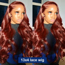 Luxury Brazilian Body Wave HD Lace Front Wig Reddish Brown