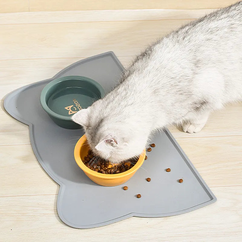 Silicone Pet Mat: Waterproof Dog Cat Bowl Feeder Tray Placemat  ourlum.com   