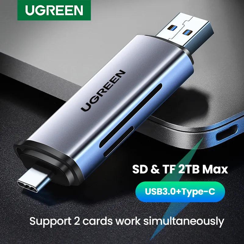 UGREEN Card Reader USB-C & USB 3.0 SD MicroSD TF Thunderbolt: Fast Data Transfer  ourlum.com   