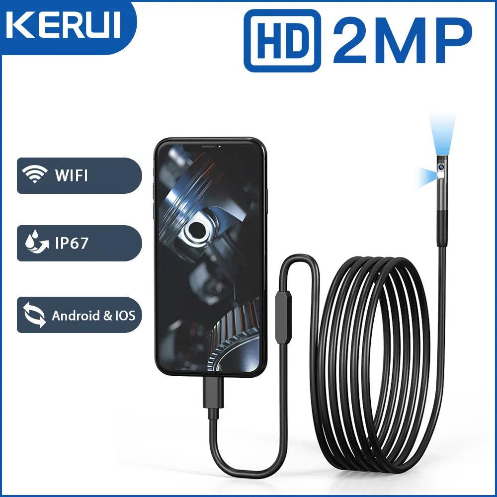 KERUI Dual Lens Endoscope: WiFi Inspection Camera with LED Lights  ourlum.com   