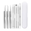 German Ultra-fine No. 5 Cell Pimples Blackhead Clip Tweezers Beauty Face Health Salon Special blackhead remover Acne Needle Tool  ourlum.com 8PCS  