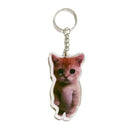 Happy Banana Cat Key Chain Quirky Pet Lover Gift