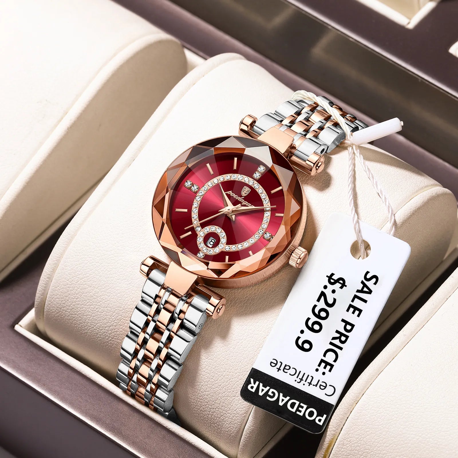 POEDAGAR Diamond Ladies Watch: Elegant Quartz Timepiece for Women  ourlum.com   