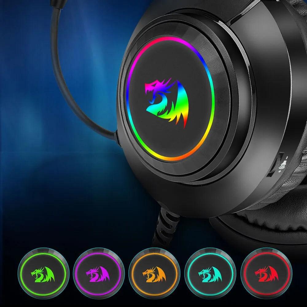 HYLAS H260 RGB Gaming Headphones with Surround Sound and Built-in Microphone  ourlum.com   