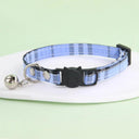 Adjustable Cat Collar with Bell | Cotton Security Snap SEO - Stylish, Safe, Comfortable, Customizable  ourlum.com Blue Only neck 19-32cm 