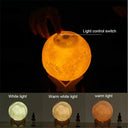 Moon Air Diffuser 880ML Aroma Spreader Ultrasonic Portable Air Humidifier USB Air Shooter Full Moon Light Night Home Decor  ourlum.com   