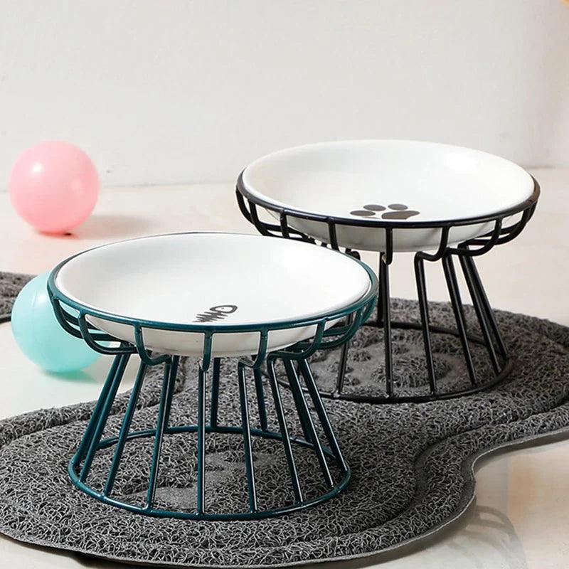 Elevated Ceramic Pet Feeder with Metal Stand: Stylish and Functional  ourlum.com   