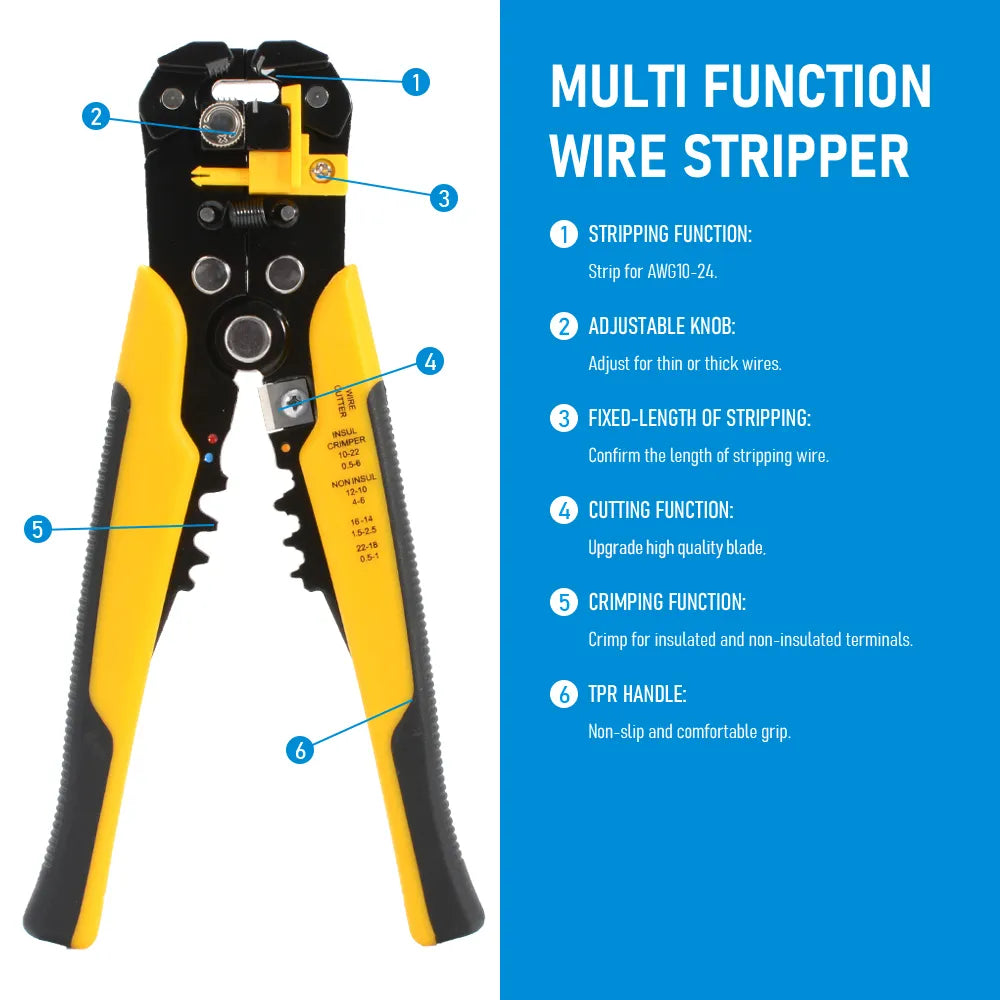 Adjustable Wire Stripper Crimping Pliers - Versatile Hand Tool  ourlum.com   