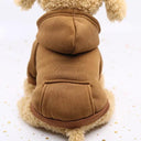 Cozy Cotton Pet Clothes: Stylish Warm Hoodies for Small to Large Dogs  ourlum.com Coffee XS 