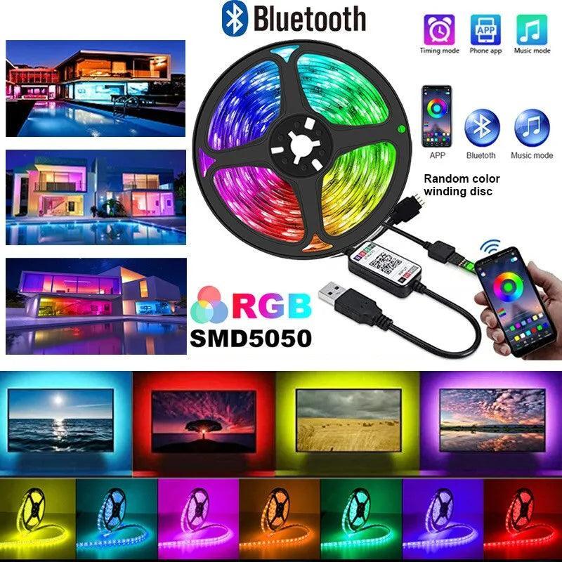 Colorful Bluetooth LED Light Strips for TV Room and Bedside Bar  ourlum.com   