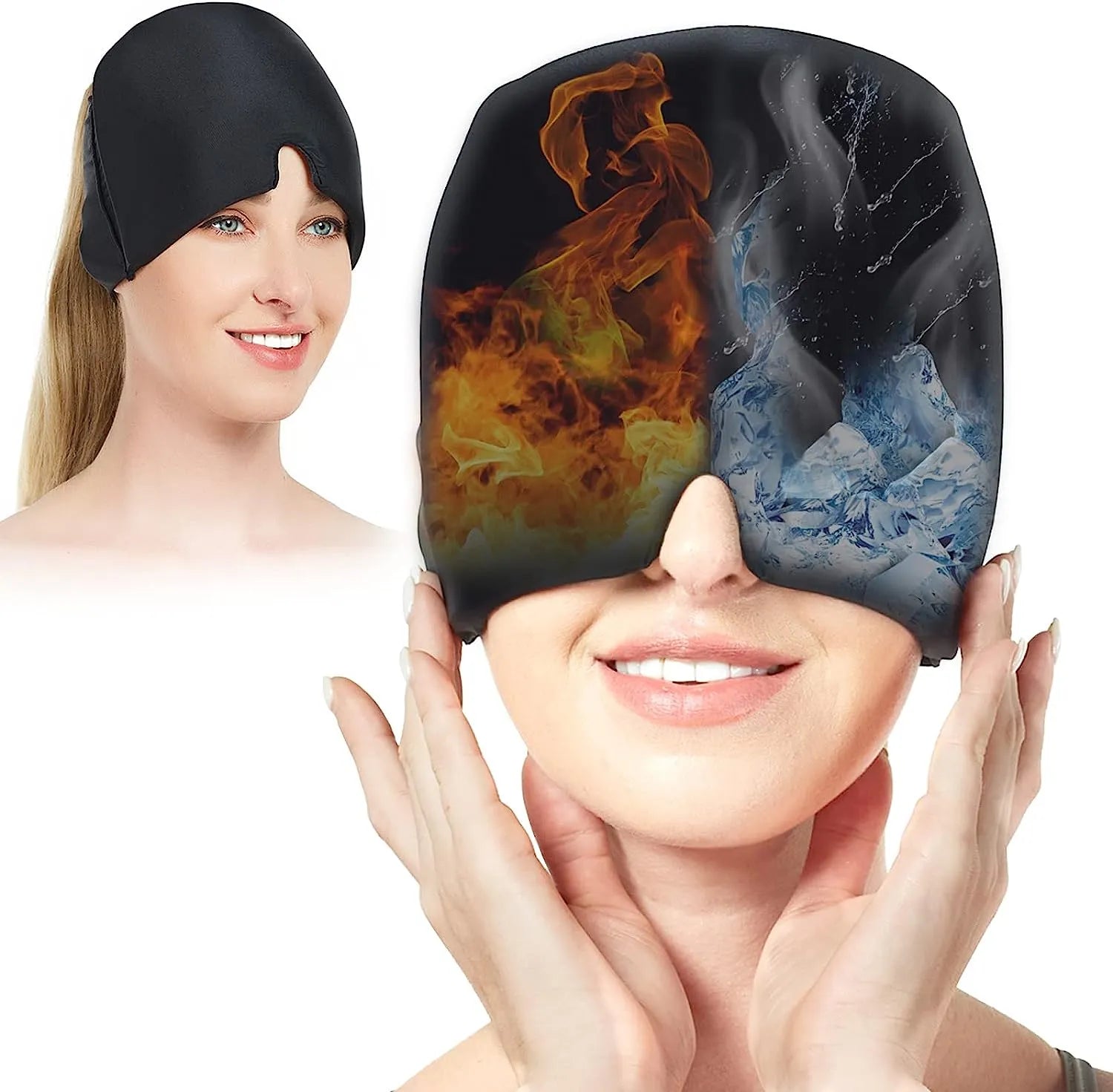 Headache Relief Ice Cap: Migraine & Stress Hot Cold Gel Hat for Pain