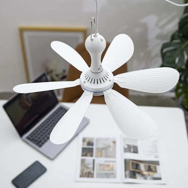 6-Blade USB Ceiling Fan for Quiet Cooling on-the-Go  ourlum.com   