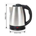 2.0L Stainless Steel Electric Kettle Silver Gray Durable Home Office Travel