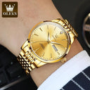 OLEVS Golden Luxury Waterproof Mechanical Watch Stainless Steel