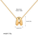 3D Bubble Initial A-Z Alphabet Mini Necklace for Women Girls Dainty Gold Plated Tiny Letter Stainless Steel Jewelry Bijoux Gift