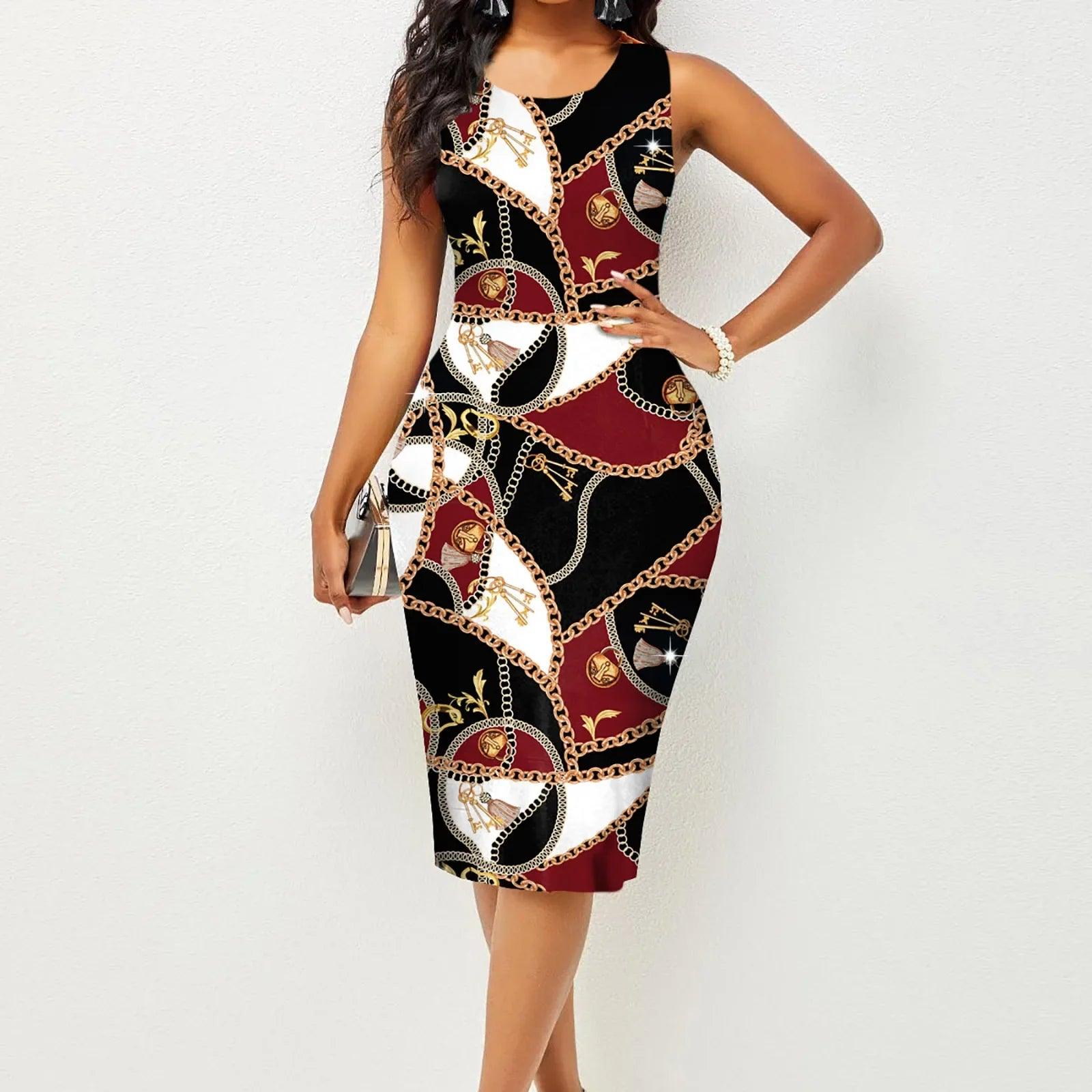 Wrapped Hip Print Dress: Chic Summer Fashion for Confident Women