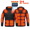 21 Areas Heated Jacket Lightweight USB Electric Coat Men Women