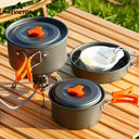 Lightweight Aluminum Camping Cookware Set for Hiking BBQ