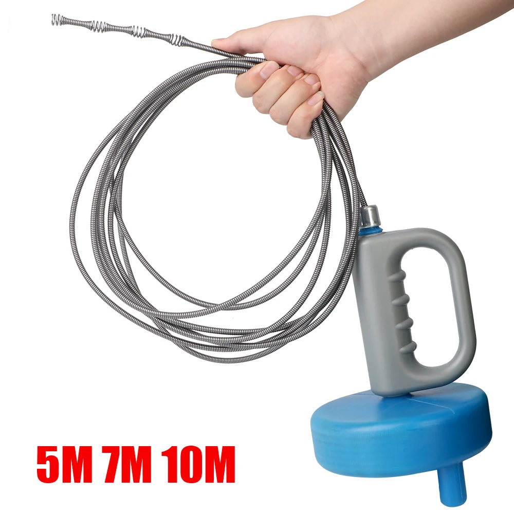 Toilet Sink Drain Unblocker Sewer Pipe Plunger Dredge 5/7/10 Meters Handheld Extendable Bathroom Kitchen Cleaning Tools