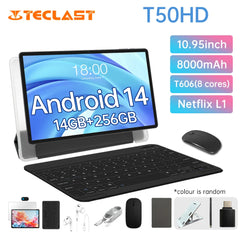 Teclast T50HD 2024 Tablet - 14GB RAM, 256GB Storage, 10.95" IPS Display, Unisoc T606, 5G WiFi, Long-lasting 8000mAh Battery