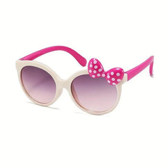 Adorable Girls Cartoon Bowknot Sunglasses - UV Protection for Outdoor Fun