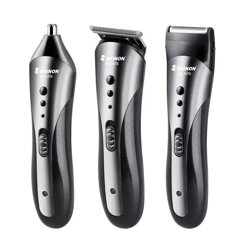 All 3 in1 Rechargeable Hair Clipper for Men Waterproof Wireless Electric Shaver Beard Nose Ear Shaver Hair Trimme