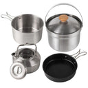 Outdoor Portable Camping Cookware Set - Stainless Steel Cookware