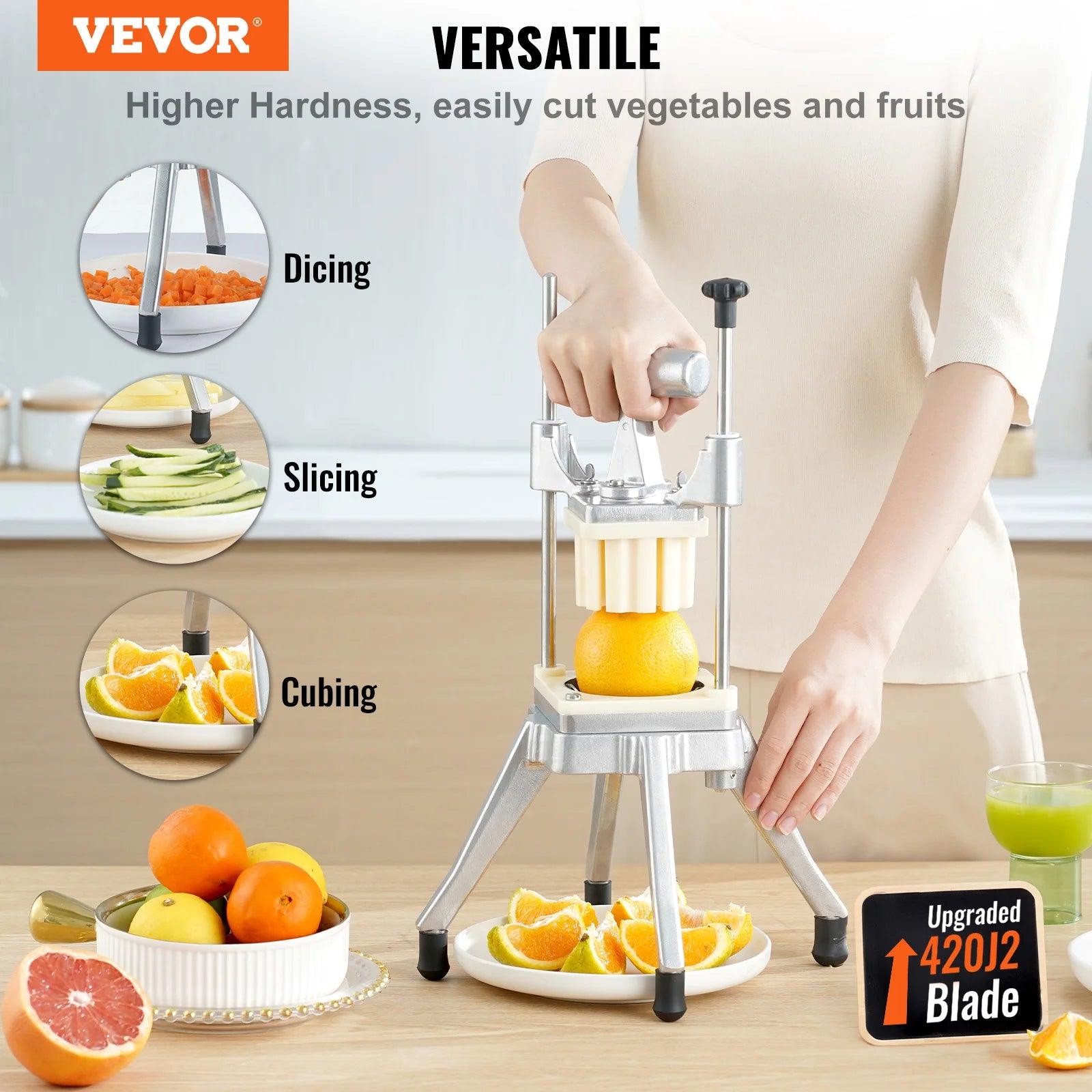 VEVOR Commercial Vegetable Fruit Dicer Cutter Potato Slicer Chopper 4 Blades & Tray Manual Cutting Machine home appliance