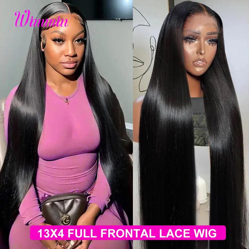 Luxurious Brazilian Straight HD Lace Front Wig with Pre-Plucked Closure  ourlum.com 13x6 HD Frontal Wig 26inches 250%