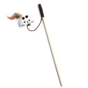 Teaser Feather Cat Wand Funny Interactive Pet Toy Stick