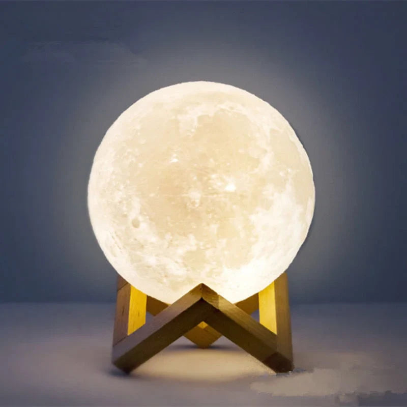 LED Night Light 3D Print Moon Lamp With Stand and Battery Color Change Bedroom Decor Moon Light for Kids Gifts lampara de Luna  ourlum.com   