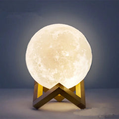 LED Night Light 3D Print Moon Lamp With Stand and Battery Color Change Bedroom Decor Moon Light for Kids Gifts lampara de Luna