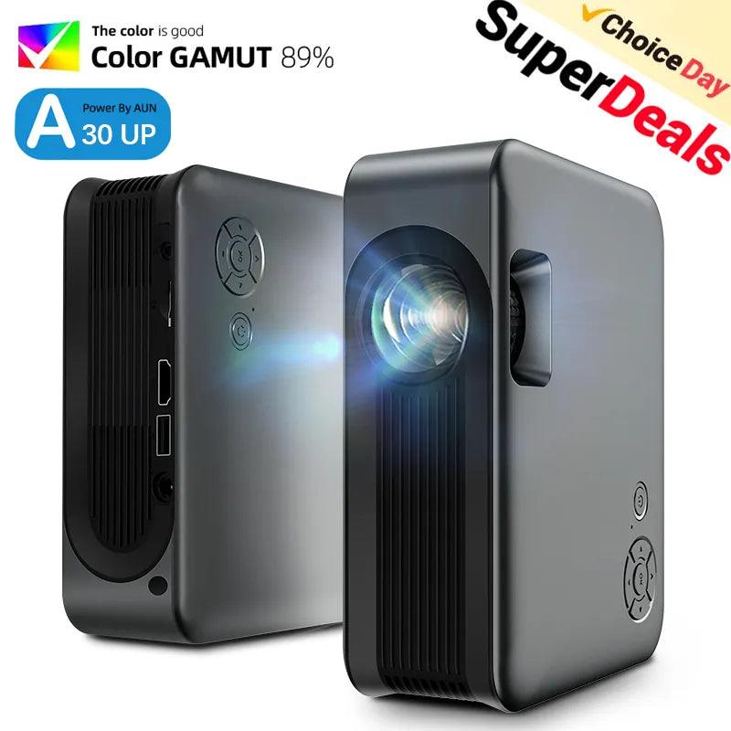 AUN A30 Upgraded Portable Projector LED Home Theater Projector Mini Cinema Smart TV Beamer Support 1080P Full HD Movie Play