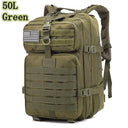 Large Capacity Waterproof Tactical Backpack for Men, 3P Softback, Outdoor Bug Rucksack, Hiking, Camping, Hunting Bags, 50L  ourlum.com green  