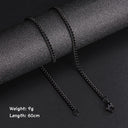 Skyrim Fashion 60cm Long Box Chain Necklace Men Jewelry