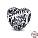 Heart Shaped Sterling Silver Charm Bead - Zircon Adorned Pandora Bracelet Pendant  ourlum.com CMS1518  