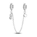 Safety Chain Silver Plated Beads Classic Safety Chain Charm