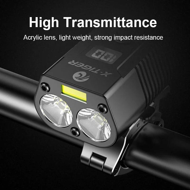 X-Tiger Bike Light Headlight Bicycle Lamp With Power Bank Rechargeable LED 5200mAh MTB Bicycle Light Flashlight Bike Accessories  ourlum.com   