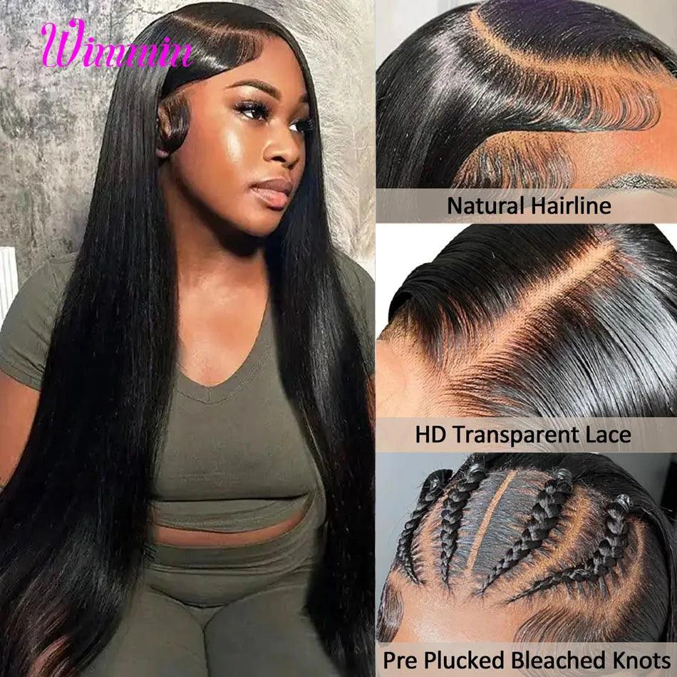 Luxurious Brazilian Straight HD Lace Front Wig with Pre-Plucked Closure  ourlum.com   