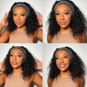 Kinky Curly Brazilian Remy Headband Wig for Women Stylish