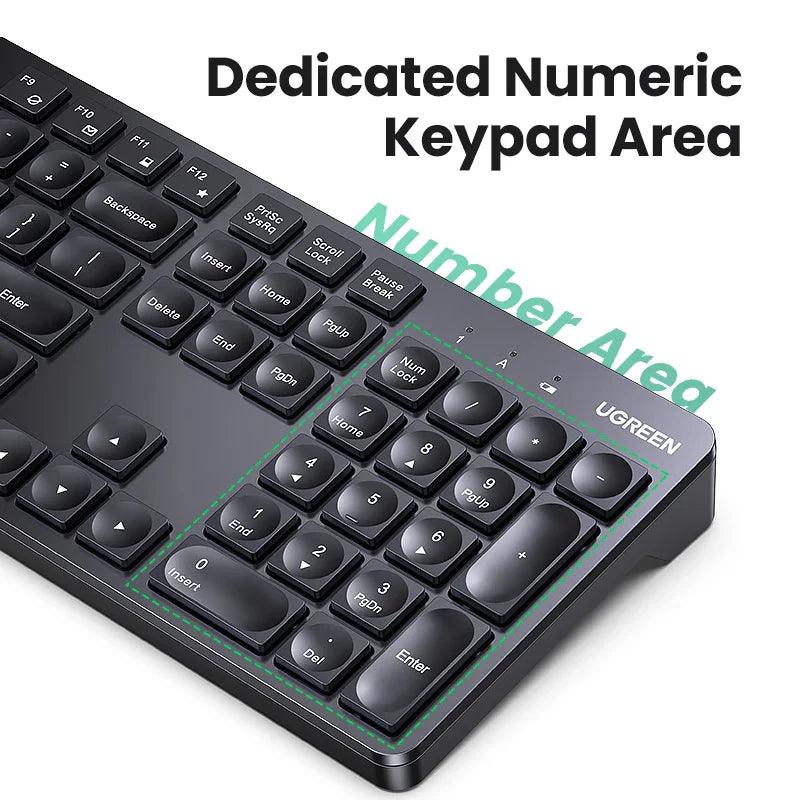 UGREEN Wireless Keyboard Mouse Combo: English Russian Keycaps for Efficient Typing  ourlum.com   