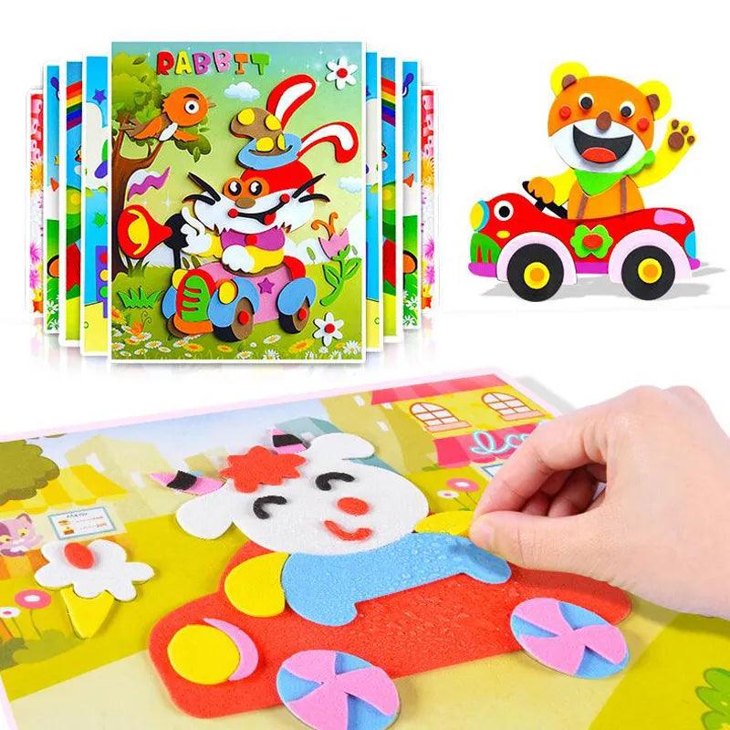 3D Cartoon Animal Foam Sticker Puzzle Game Education Toys - Kids Multi-patterns GYH  ourlum.com 5Pcs  