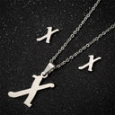 Fashion Stainless Steel Alphabet Initial Necklace Set For Women