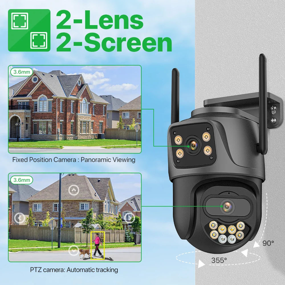 Outdoor AI Dual Lens PTZ Security Camera: Intelligent Surveillance & Tracking  ourlum.com   