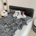 Simplicity Solid Color Thick Wide Strip Multifunctional Blanket