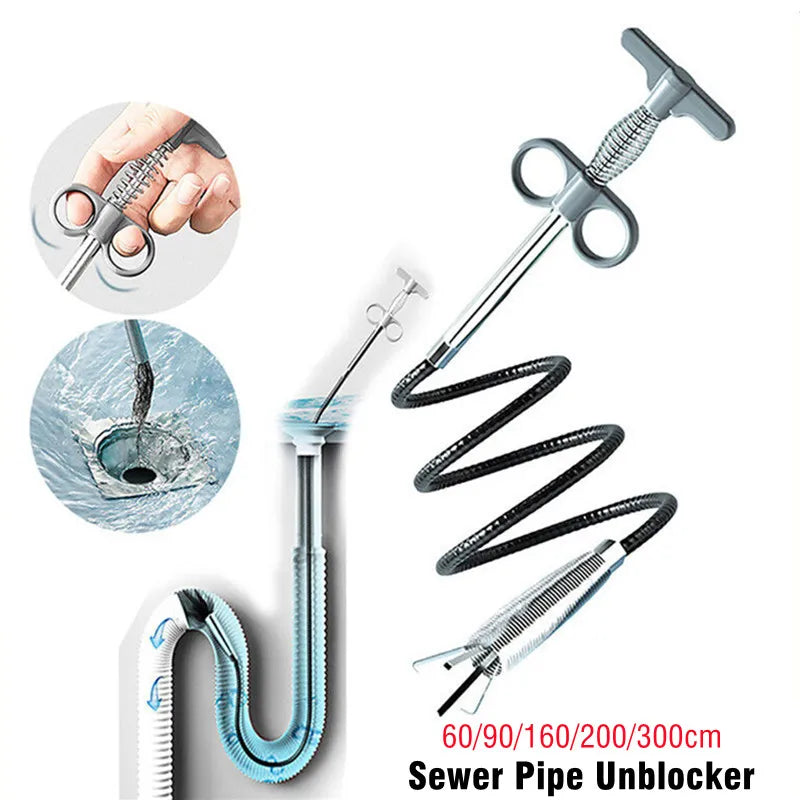 Sewer Pipe Unblocker Spring Dredging Tool for Kitchen & Bathroom  ourlum.com   