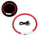 LED Pet Dog Collar Glowing Safety Light USB Flashing Luminous Necklace  ourlum.com S2 Red 40cm 